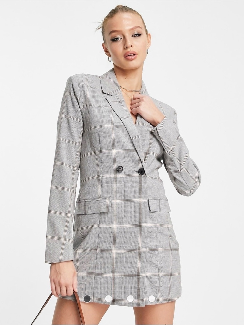 Abercrombie & Fitch Women’s Grey Plaid Blazer Dress